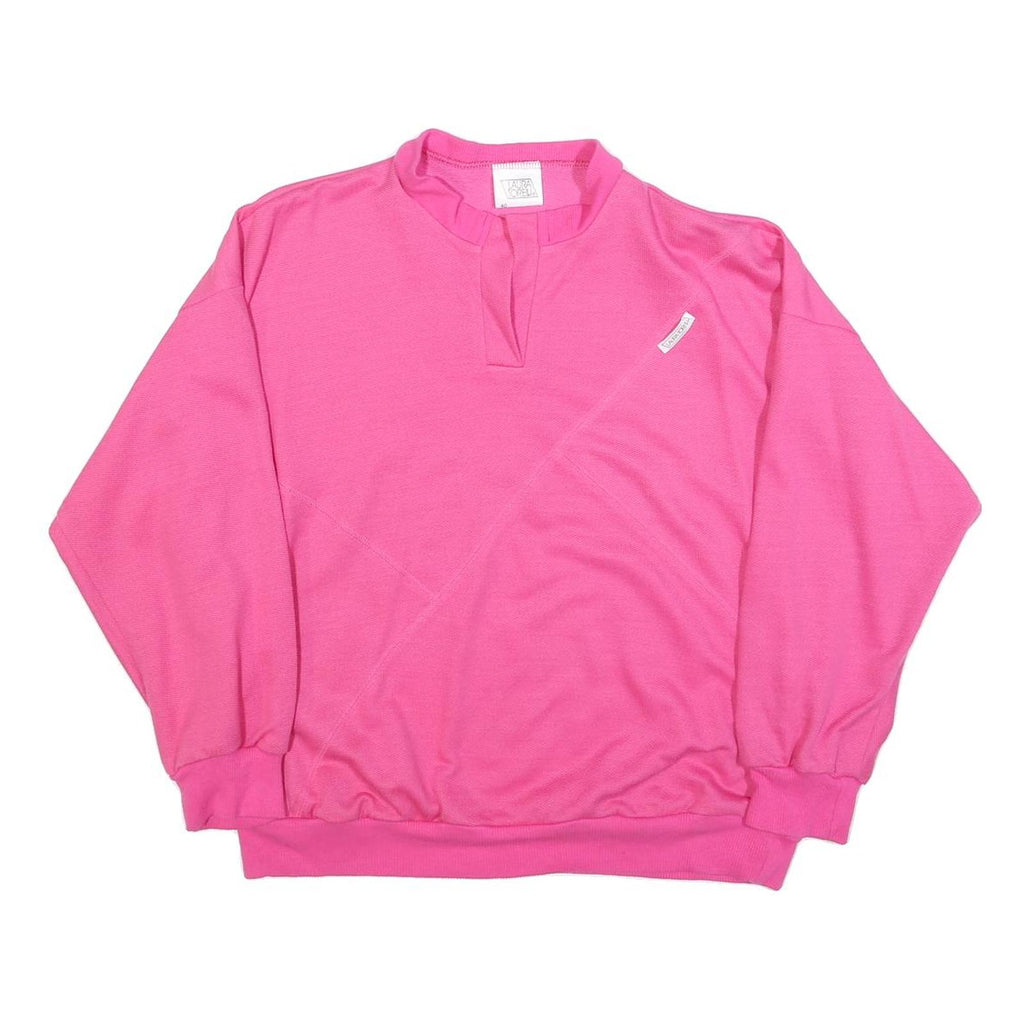 LAURA TORELLI Womens Pink Cotton Blend Sweatshirt M Round Neck Casual Pullover