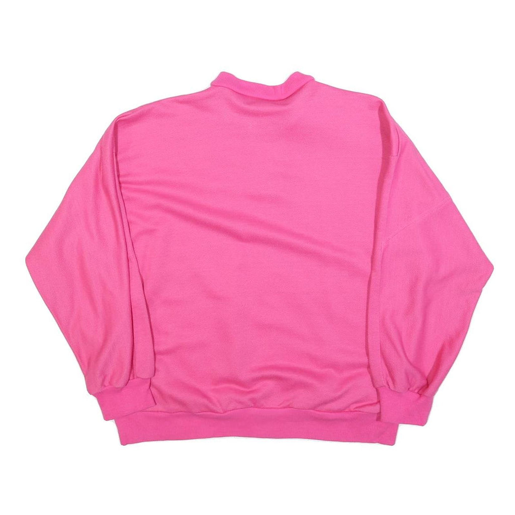 LAURA TORELLI Womens Pink Cotton Blend Sweatshirt M Round Neck Casual Pullover