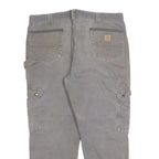CARHARTT Mens Cotton Blend Grey Relaxed Cargo Trousers W40 L30 Workwear Utility