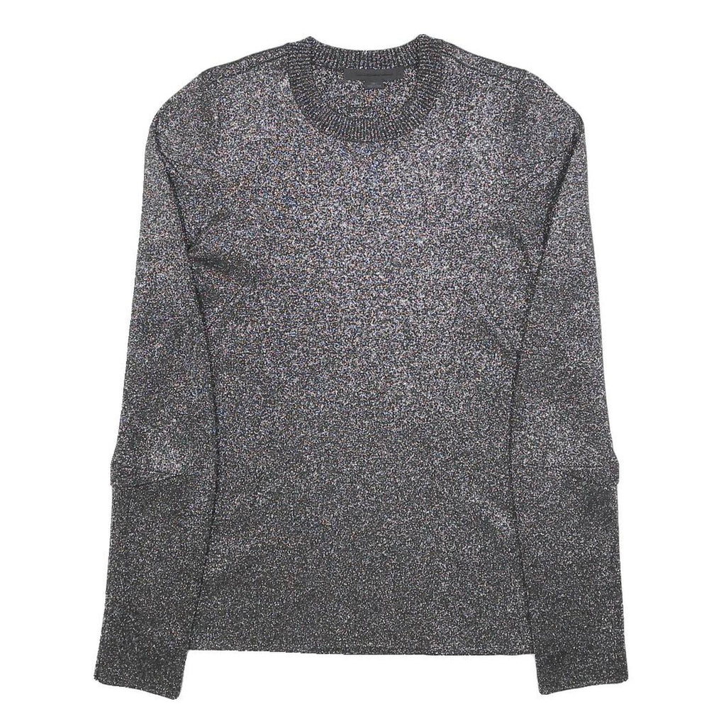 ALEXANDER WANG Womens Black Printed Top Long Sleeve Crew Neck L Designer