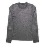 ALEXANDER WANG Womens Black Printed Top Long Sleeve Crew Neck L Designer