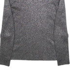 ALEXANDER WANG Womens Black Printed Top Long Sleeve Crew Neck L Designer