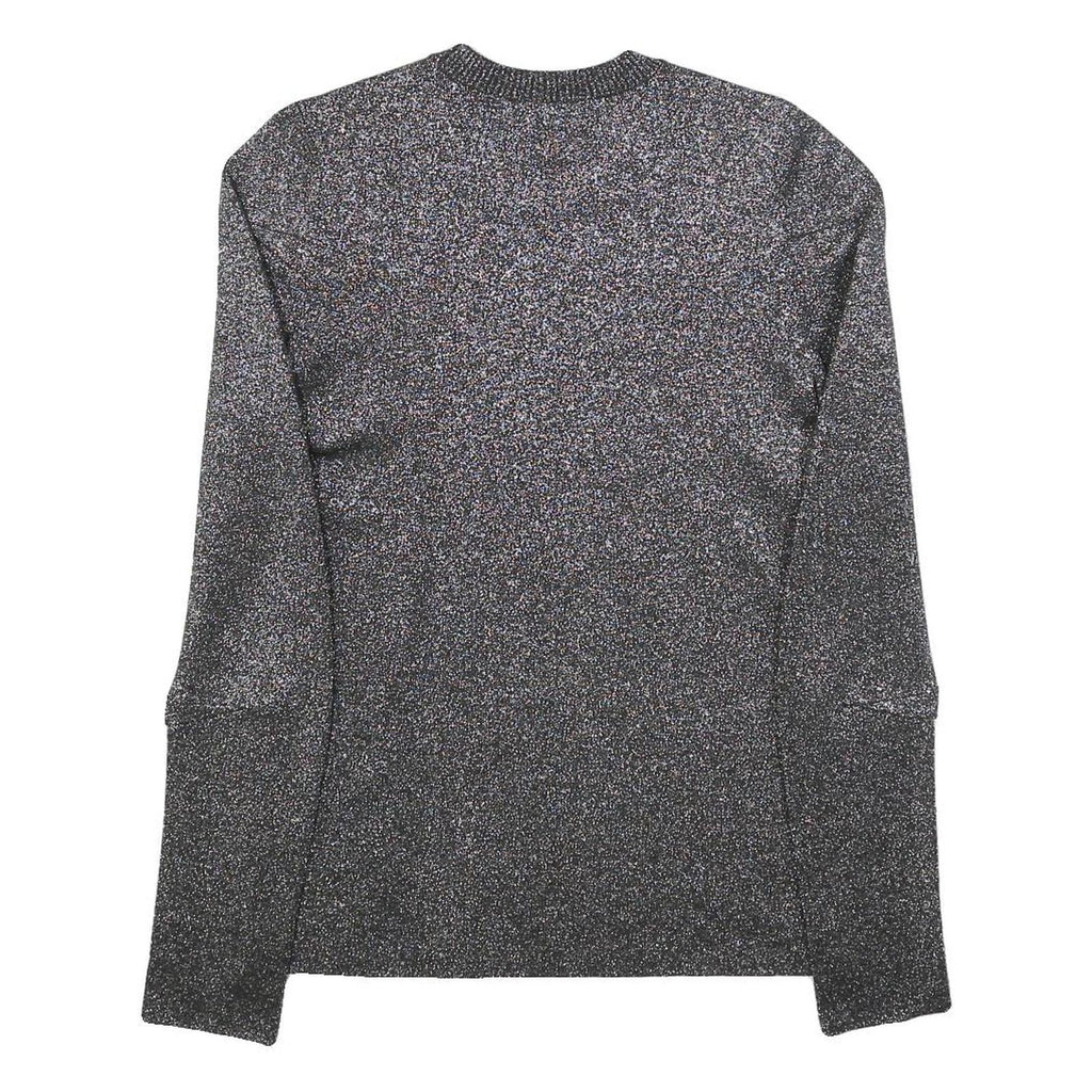 ALEXANDER WANG Womens Black Printed Top Long Sleeve Crew Neck L Designer