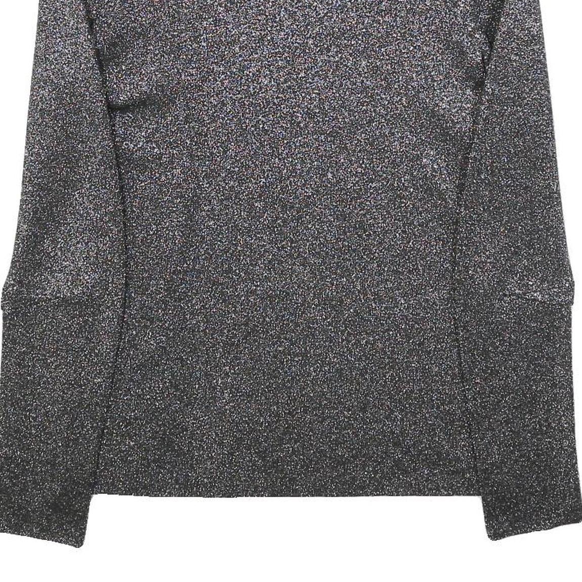 ALEXANDER WANG Womens Black Printed Top Long Sleeve Crew Neck L Designer