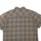 HARLEY DAVIDSON Mens Beige Plaid Cotton Blend Shirt 2XL Short Sleeve Button