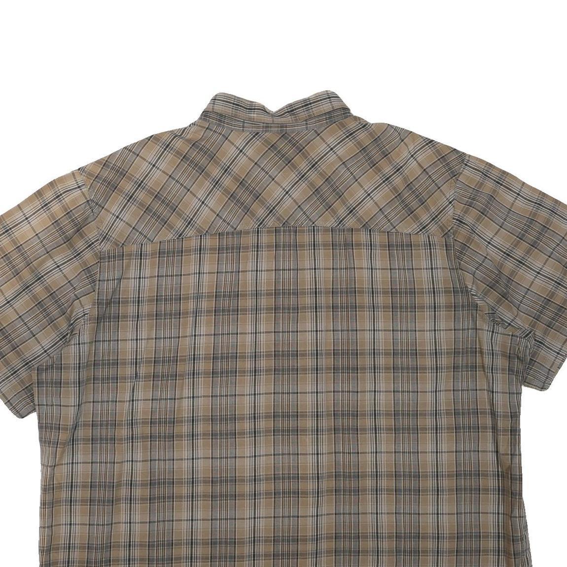 HARLEY DAVIDSON Mens Beige Plaid Cotton Blend Shirt 2XL Short Sleeve Button