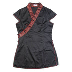 LAOGUDAI Eastern Inspired Womens Top Black V-Neck L