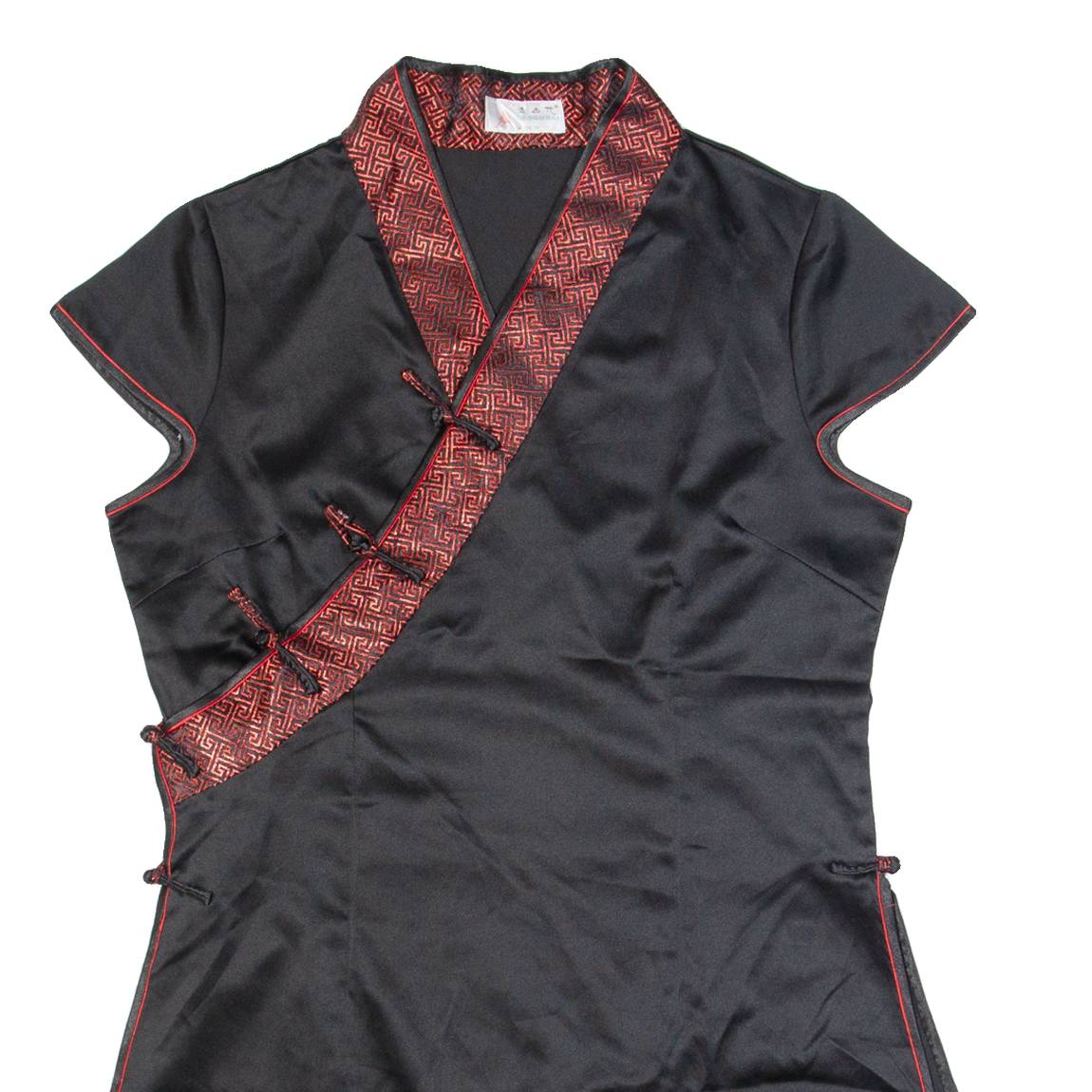 LAOGUDAI Eastern Inspired Womens Top Black V-Neck L