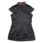 LAOGUDAI Eastern Inspired Womens Top Black V-Neck L