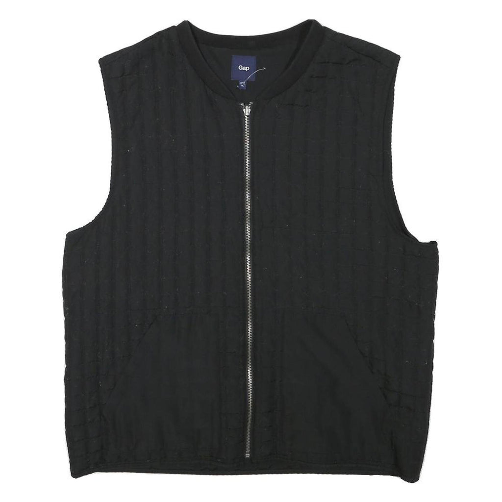 GAP Mens Black XL Quilted Zip Jacket Polyester Blend Lightweight Vest