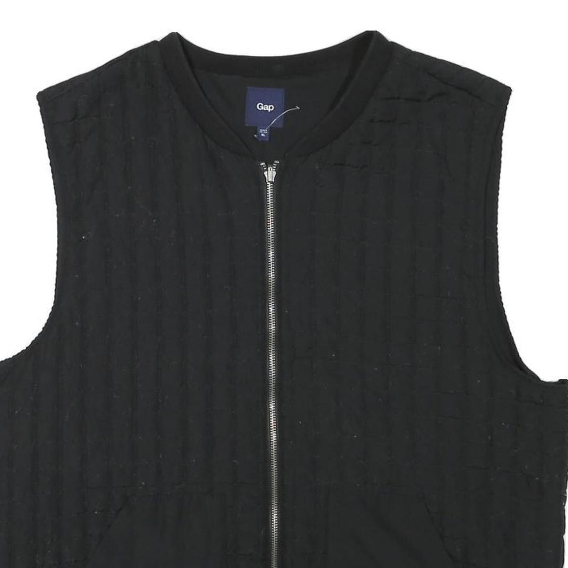 GAP Mens Black XL Quilted Zip Jacket Polyester Blend Lightweight Vest