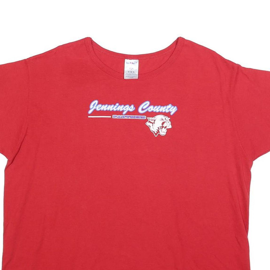 JERZEES Womens Red Jennings County Panthers T-Shirt XL Short Sleeve Crew Neck