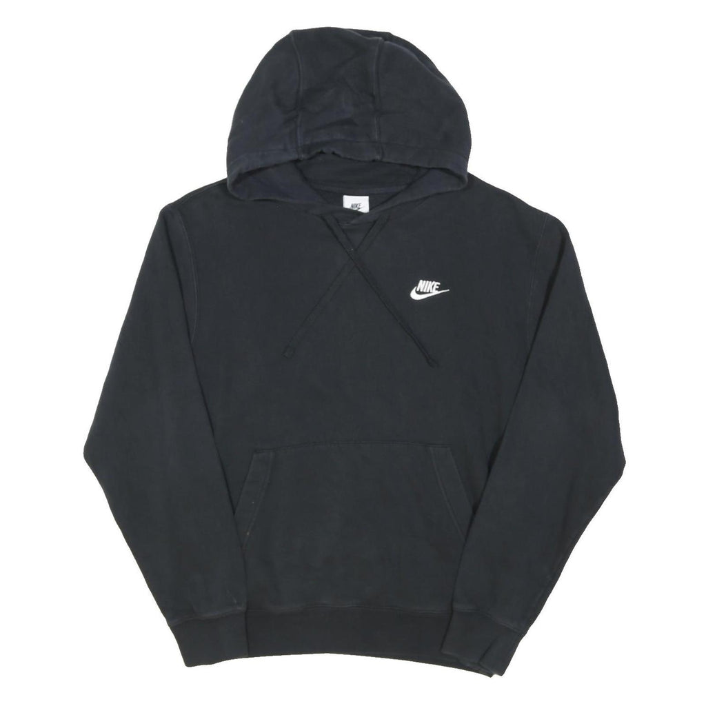 NIKE Mens Black Pullover Hoodie S Cotton Blend Casual Sportswear