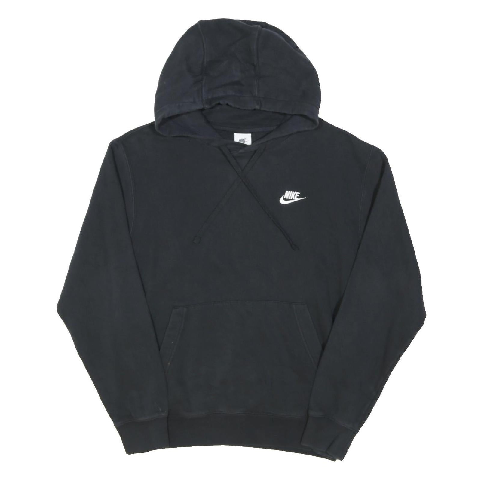NIKE Mens Black Pullover Hoodie S Cotton Blend Casual Sportswear