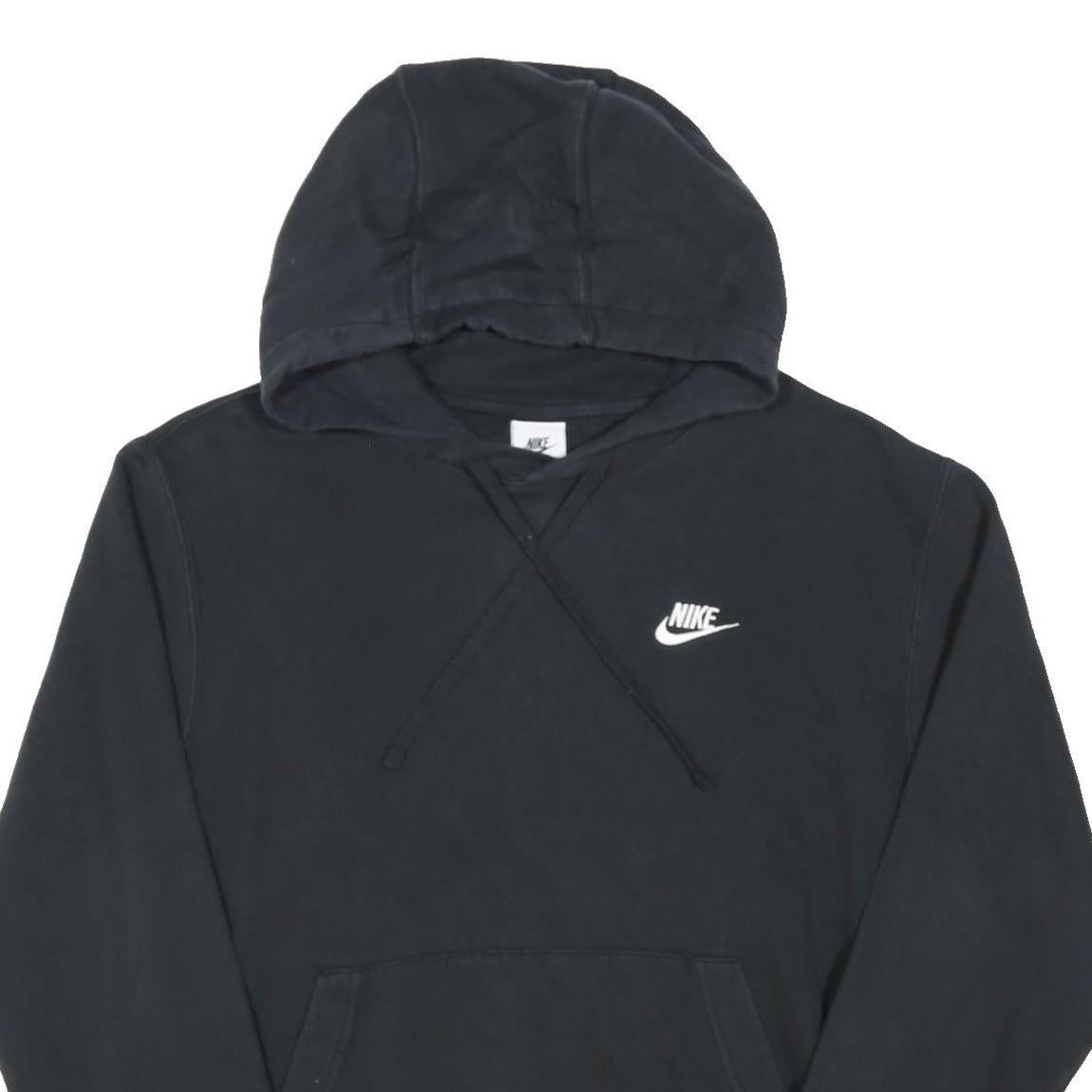 NIKE Mens Black Pullover Hoodie S Cotton Blend Casual Sportswear