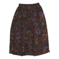 WORTHINGTON Womens Brown Floral Pleated Midi Polyester Skirt M Elegant