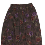 WORTHINGTON Womens Brown Floral Pleated Midi Polyester Skirt M Elegant