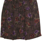 WORTHINGTON Womens Brown Floral Pleated Midi Polyester Skirt M Elegant
