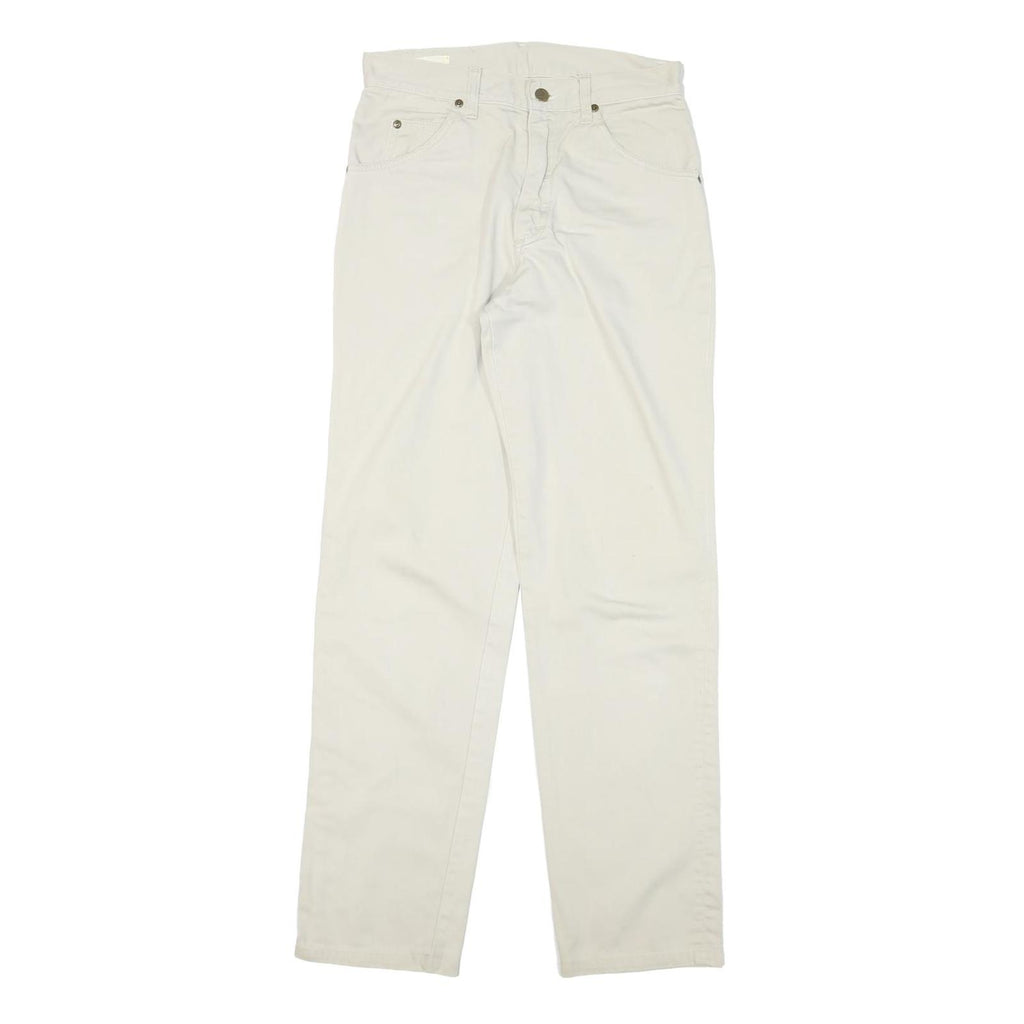 LEE Mens Regular Fit White Cotton Blend Zip Trousers W28 L30 Casual Wear