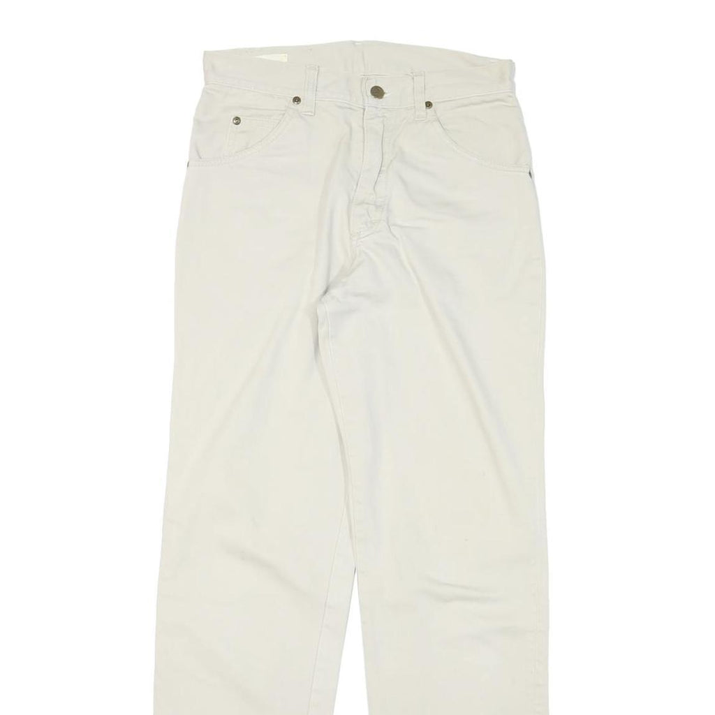 LEE Mens Regular Fit White Cotton Blend Zip Trousers W28 L30 Casual Wear