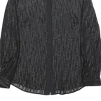 REISS Womens Black Printed Button Shirt Long Sleeve Collar UK 10 Elegant Top