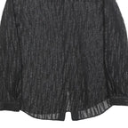 REISS Womens Black Printed Button Shirt Long Sleeve Collar UK 10 Elegant Top