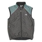 THE NORTH FACE Mens Grey & Green Sleeveless Nylon Jacket S Windbreaker Zip Up