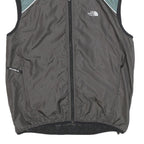 THE NORTH FACE Mens Grey & Green Sleeveless Nylon Jacket S Windbreaker Zip Up