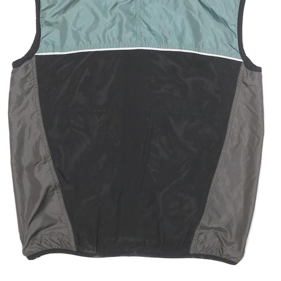 THE NORTH FACE Mens Grey & Green Sleeveless Nylon Jacket S Windbreaker Zip Up