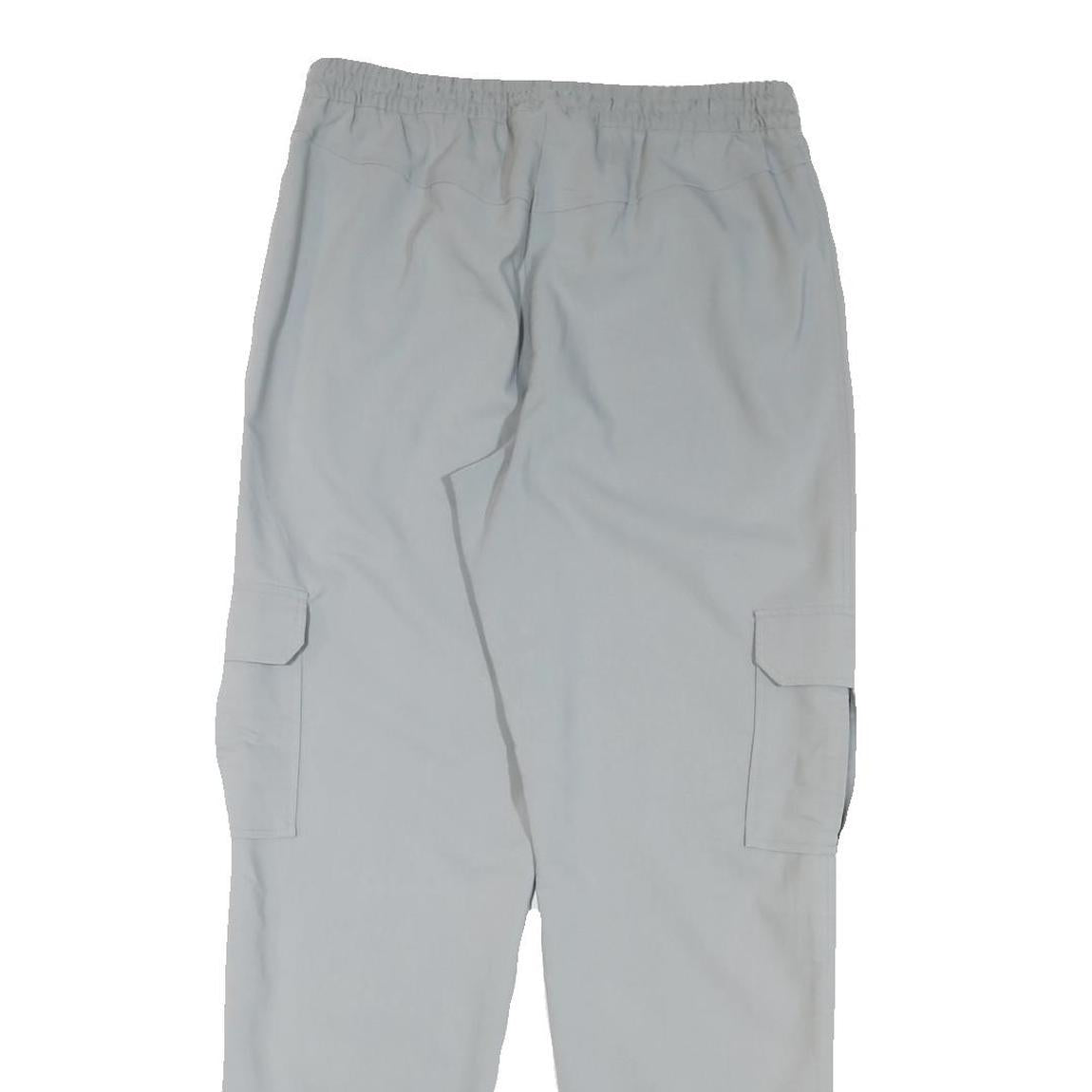 GREENVILLAGE Mens Relaxed Grey Drawstring Cargo Trousers W32 L31 Casual Comfort