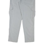 GREENVILLAGE Mens Relaxed Grey Drawstring Cargo Trousers W32 L31 Casual Comfort