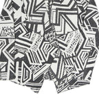 MNG Womens Black & White Geometric Coach Jacket S Polyester Blend Woven Classic