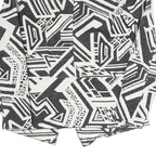 MNG Womens Black & White Geometric Coach Jacket S Polyester Blend Woven Classic