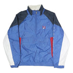 NAUTICA Mens Blue Red White Cotton Zip Jacket 2XL Colourblock Sailing Inspired