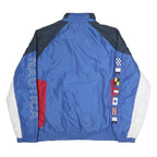 NAUTICA Mens Blue Red White Cotton Zip Jacket 2XL Colourblock Sailing Inspired