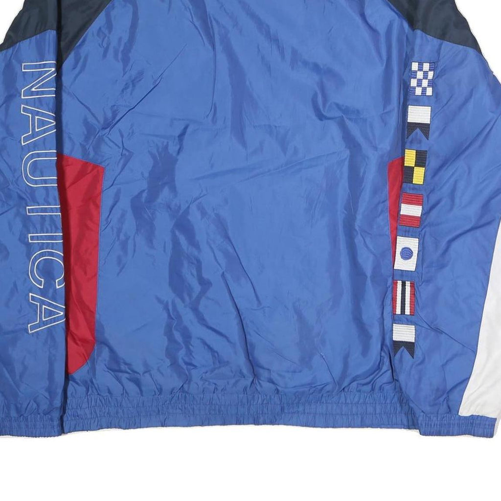 NAUTICA Mens Blue Red White Cotton Zip Jacket 2XL Colourblock Sailing Inspired