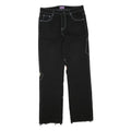 SWIDES Womens Black Regular Jeans Denim W34 L33 Colourful Patchwork Straight Leg