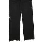 SWIDES Womens Black Regular Jeans Denim W34 L33 Colourful Patchwork Straight Leg