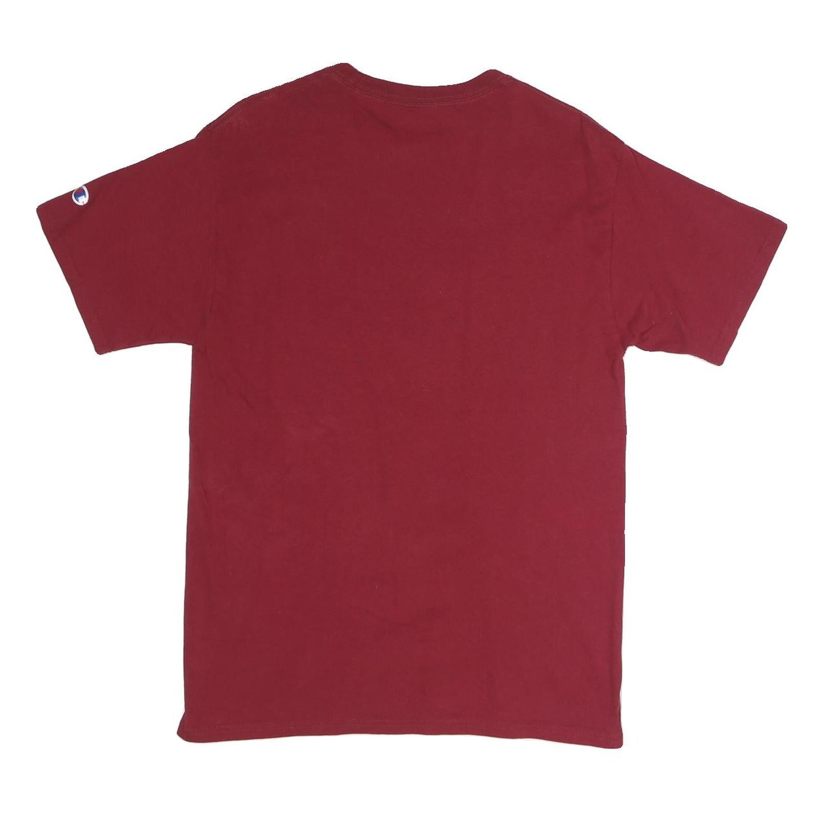 CHAMPION Mens Maroon Elon Graphic T-Shirt L Short Sleeve Crew Neck Cotton Casual