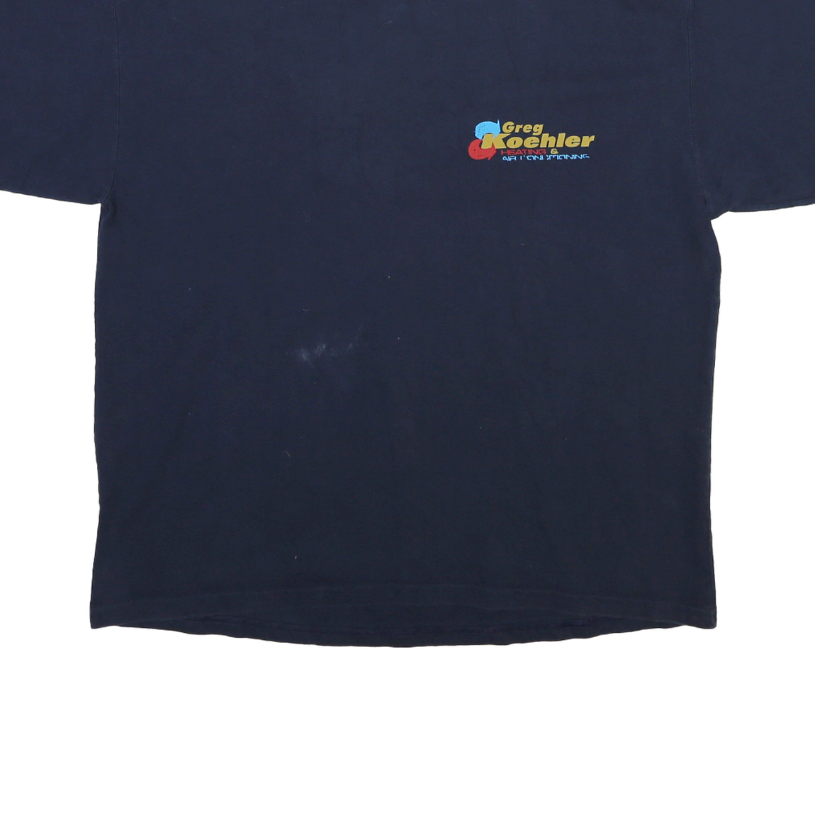 CHAMPION Mens Blue & Navy Heating Air Conditioning Graphic T-Shirt L Short