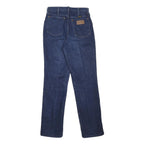 WRANGLER Womens Blue Cotton Blend Denim Straight Regular Fit Zip W26 L30 Dark