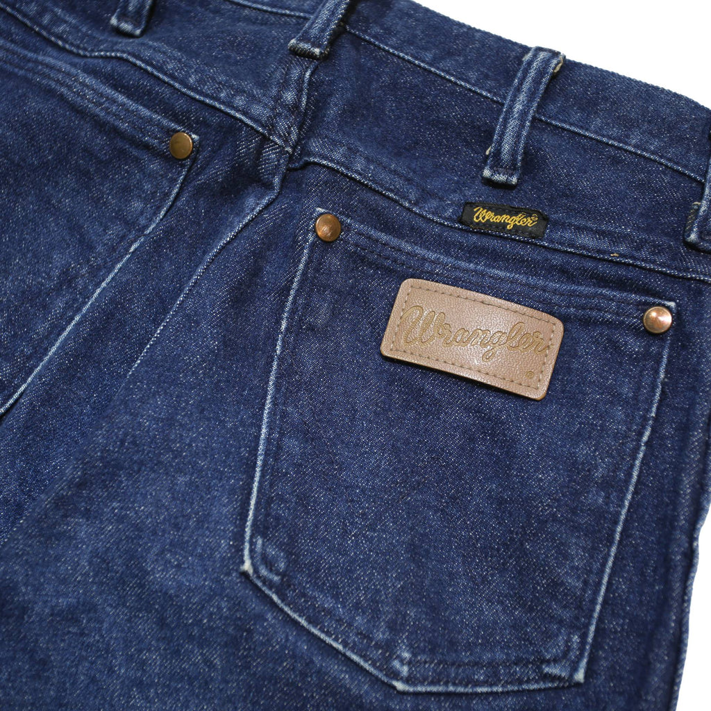 WRANGLER Womens Blue Cotton Blend Denim Straight Regular Fit Zip W26 L30 Dark