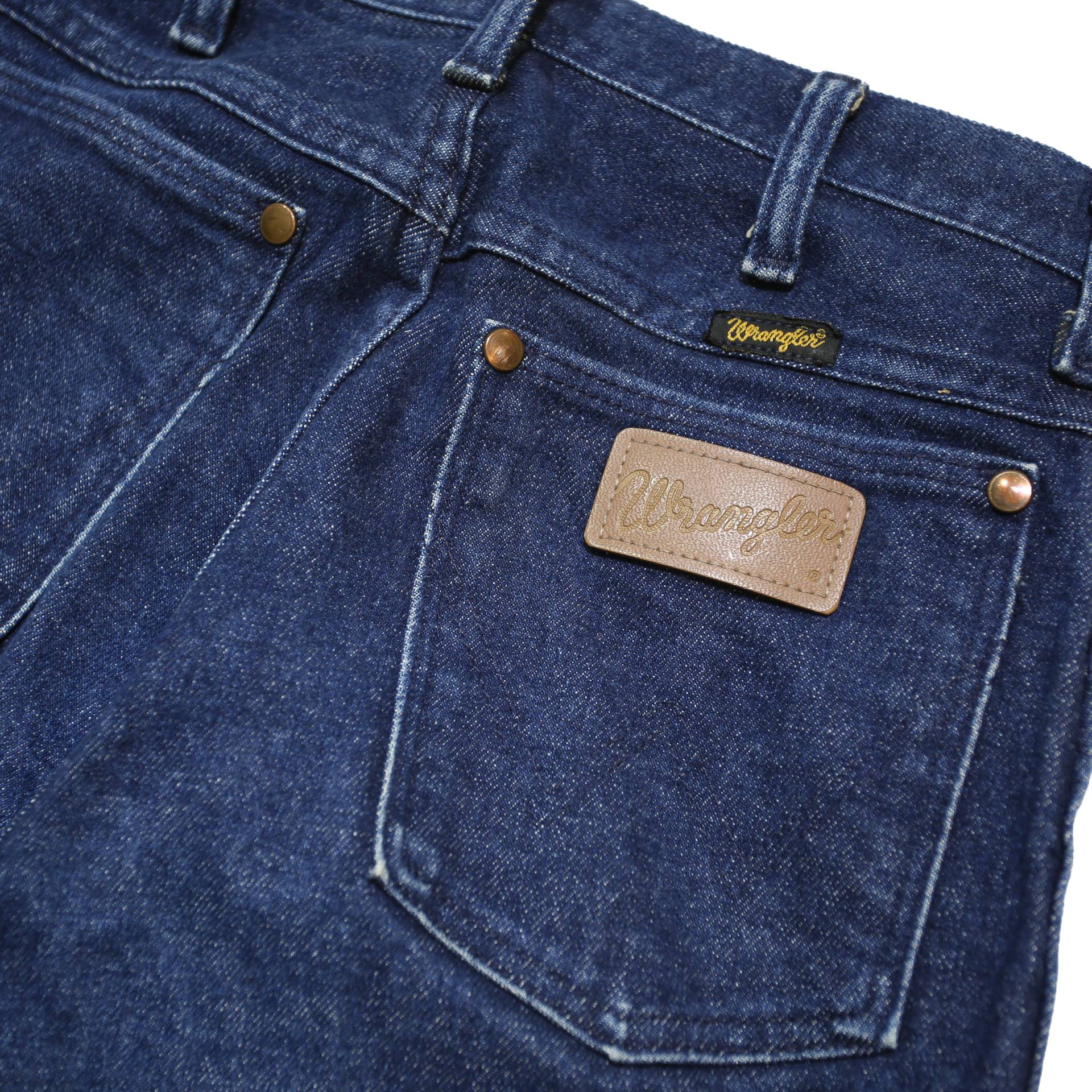 WRANGLER Womens Blue Cotton Blend Denim Straight Regular Fit Zip W26 L30 Dark
