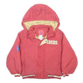 REEBOK Boys Red Hooded Zip Jacket S Nylon Plain Casual Sportswear