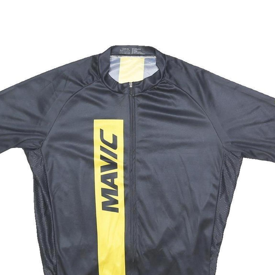 MAVIC Mens Black & Yellow Cycling Jersey XL Short Sleeve Round Neck Sportswear