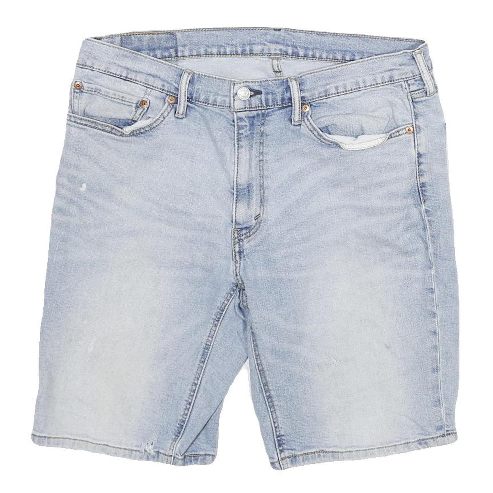 LEVI'S Mens Denim Blue Casual Shorts XL W34 Cotton Blend Regular Fit Light Wash