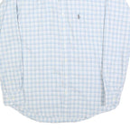 RALPH LAUREN Mens Blue & White Check Shirt L Button-Down Collar Long Sleeve