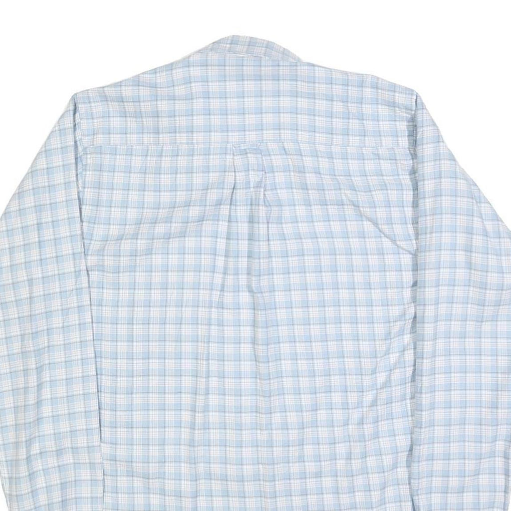 RALPH LAUREN Mens Blue & White Check Shirt L Button-Down Collar Long Sleeve