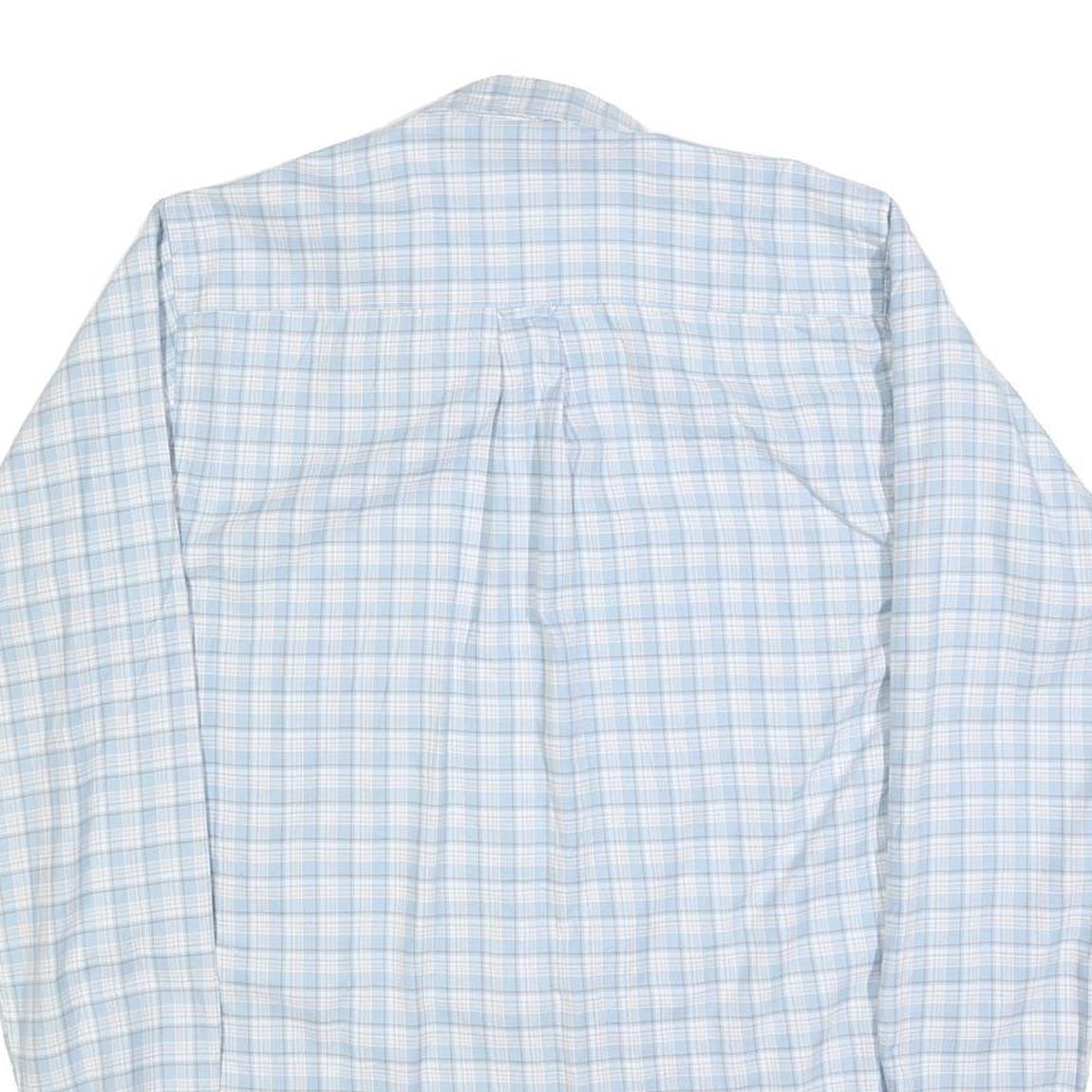 RALPH LAUREN Mens Blue & White Check Shirt L Button-Down Collar Long Sleeve