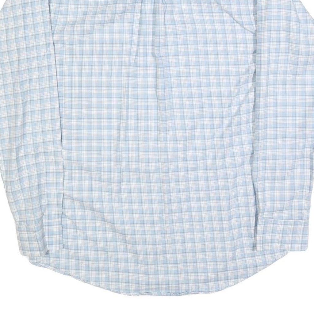 RALPH LAUREN Mens Blue & White Check Shirt L Button-Down Collar Long Sleeve